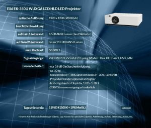 Mietangebot: WUXGA LCD HLD LED Projektor Eiki EK-350U