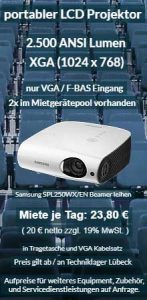 Angebot für Projektor Ausleih: Samsung XGA LCD Projektor SP L250W